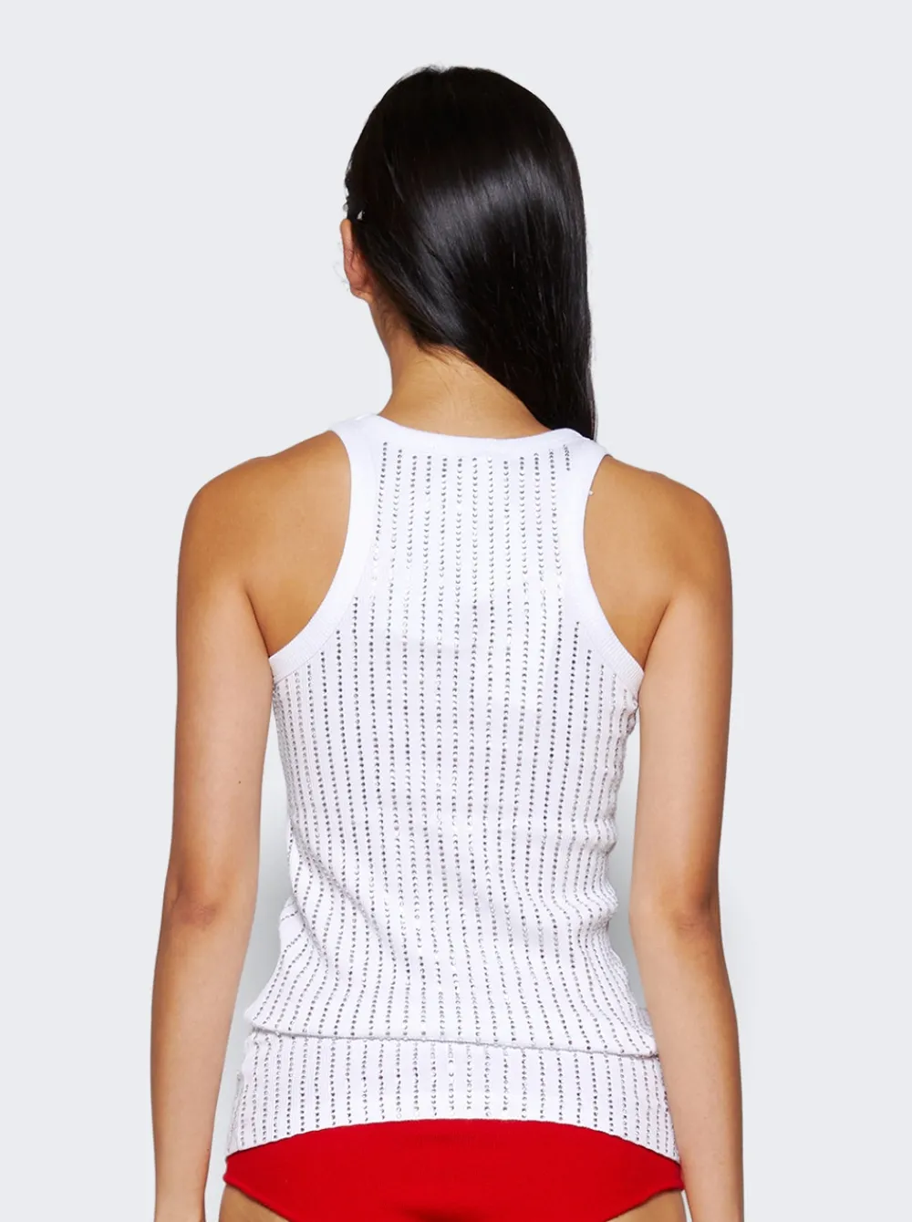 The Attico Sequin Tank Top White