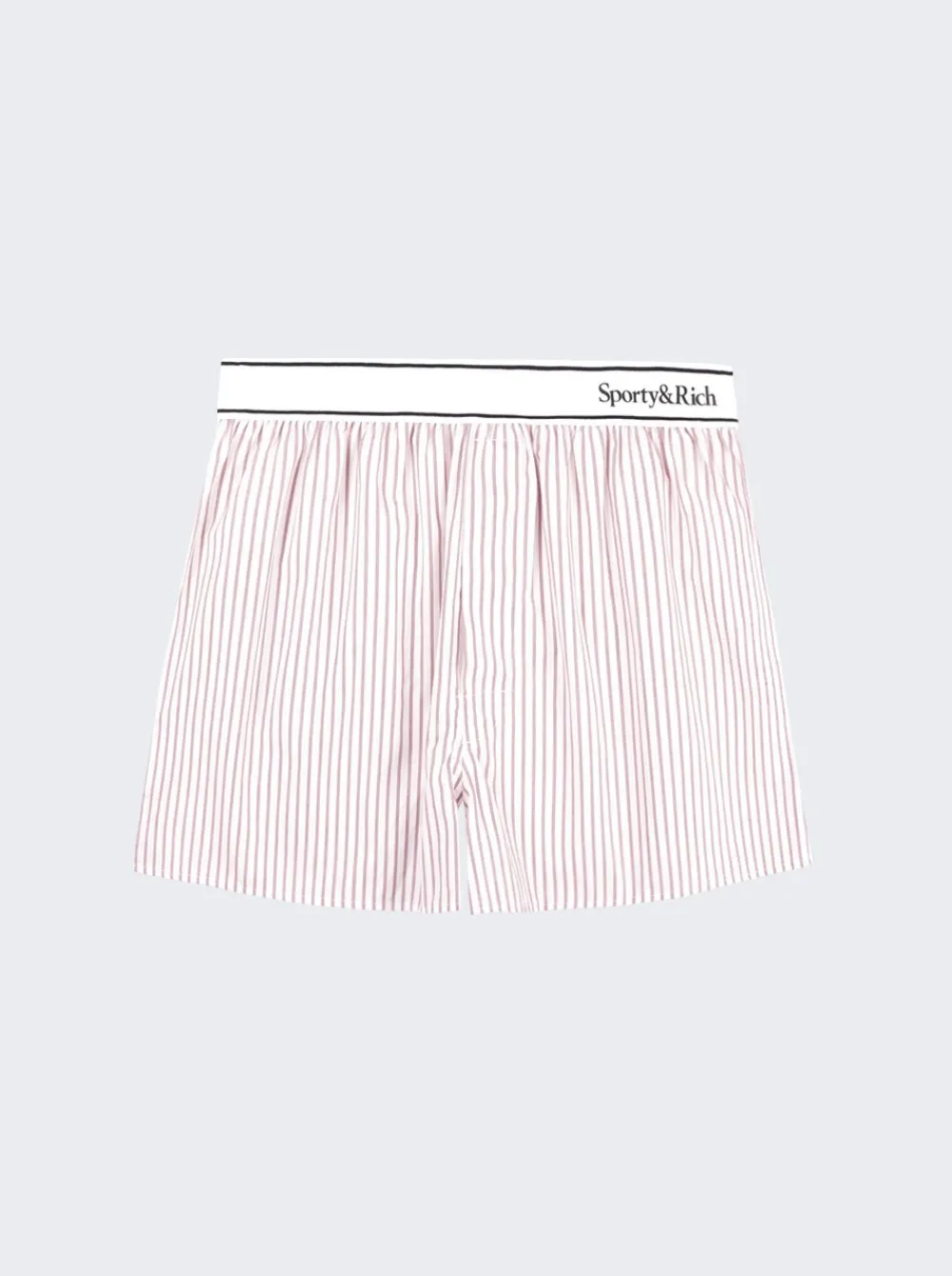 Sporty & Rich Serif Logo Boxer Shorts White And Merlot