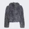 FERRAGAMO Shearling Jacket Grey