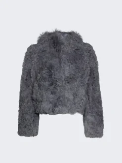 FERRAGAMO Shearling Jacket Grey