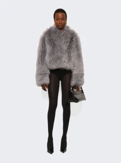 FERRAGAMO Shearling Jacket Grey