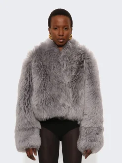 FERRAGAMO Shearling Jacket Grey