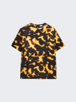 Loewe Short Sleeve Silk Top Tortoiseshell