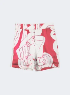 Uter Silk Twill Shorts Coral Pink