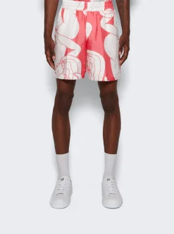 Uter Silk Twill Shorts Coral Pink