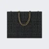 Givenchy Small G-Tote Shopping Bag In 4G Embroidery With Chain Black