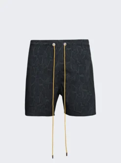 Rhude Snake Swim Shorts Black