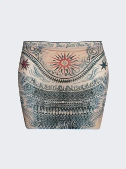 Jean Paul Gaultier Soleil Skirt Nude And Blue