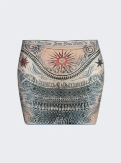 Jean Paul Gaultier Soleil Skirt Nude And Blue
