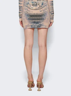 Jean Paul Gaultier Soleil Skirt Nude And Blue