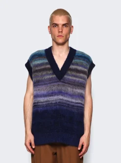 Missoni Space Dyed Mohair Vest Blue And Purple