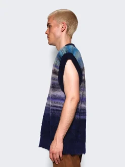 Missoni Space Dyed Mohair Vest Blue And Purple