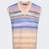 Missoni Space Dyed Mohair Vest Orange And Blue