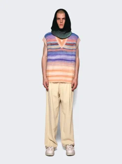Missoni Space Dyed Mohair Vest Orange And Blue