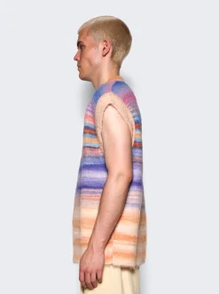Missoni Space Dyed Mohair Vest Orange And Blue