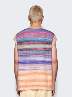 Missoni Space Dyed Mohair Vest Orange And Blue