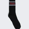 Rhude Speed Stripe Socks Black And Red