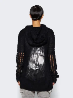 Rick Owens Spider Cape Sleeve Hoodie Black