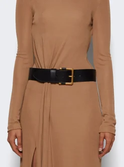 Saint Laurent Square Buckle Large Belt Black