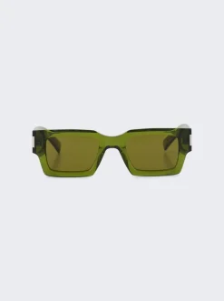 Saint Laurent Square Sunglasses Green