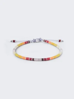 Maor Sterling Silver Mini Rizon Bracelet With Yellow Pattern Beads