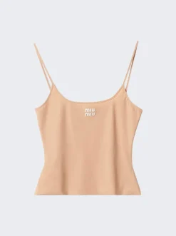 Miu Miu Stretch Jersey Top Cameo