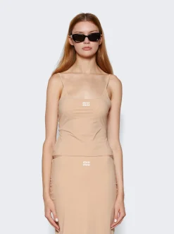 Miu Miu Stretch Jersey Top Cameo