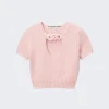 Alexander Wang Stretched Knit Short Sleeve Top Cradle Pink