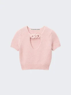 Alexander Wang Stretched Knit Short Sleeve Top Cradle Pink