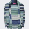 The Elder Statesman Stripe Italy Smoking Jacket Blue Multicolor