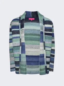 The Elder Statesman Stripe Italy Smoking Jacket Blue Multicolor