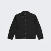 VEERT Structured Wool Jacket With Removable Retro Logo Pin Black
