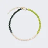VEERT The Chunk Multi Green Freshwater Pearl Necklace Yellow Gold