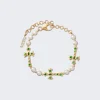 VEERT The Cross And Freshwater Pearl Bracelet Yellow Gold