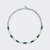 VEERT The Cuban Link Malachite, Green Onyx & Freshwater Pearl Necklace