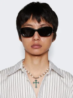 VEERT The Green Cross Freshwater Pearl Necklace White Gold