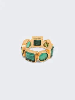 VEERT The Green Shape Ring In Yellow Gold