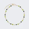 VEERT The Single Multi Green Freshwater Pearl Necklace Yellow Gold