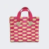 Heimat Atlantica Tom Tom Mini Reed Tote Bag Checked Pink