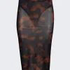 Courru00e8ges Tortoise Tube Skirt Havana Brown