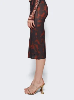 Courru00e8ges Tortoise Tube Skirt Havana Brown