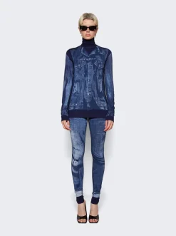 Jean Paul Gaultier Trompe L'Oeil Legging Navy Blue