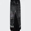 Jean Paul Gaultier Trompe L'Oeil Maxi Skirt Black And Grey