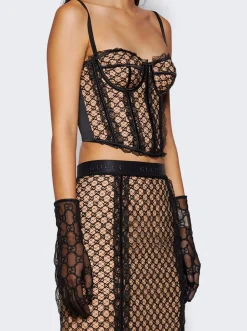 Gucci Tulle Gg Gloves Black