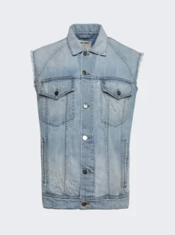 Paris Laundry Vintage Denim Vest Light Indigo