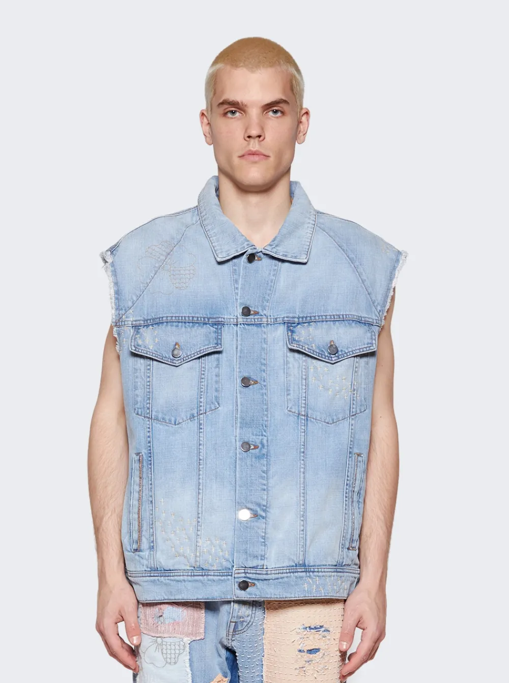 Paris Laundry Vintage Denim Vest Light Indigo