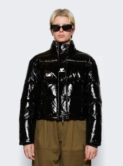 Courru00e8ges Vinyl Puffer Jacket Black