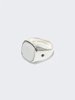 Hatton Labs White Agate Signet Ring