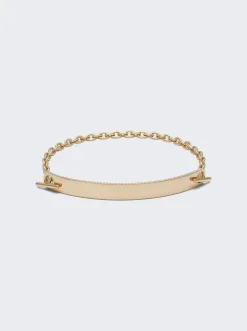 Maor White Diamond Id Bar Bracelet 18K Yellow Gold
