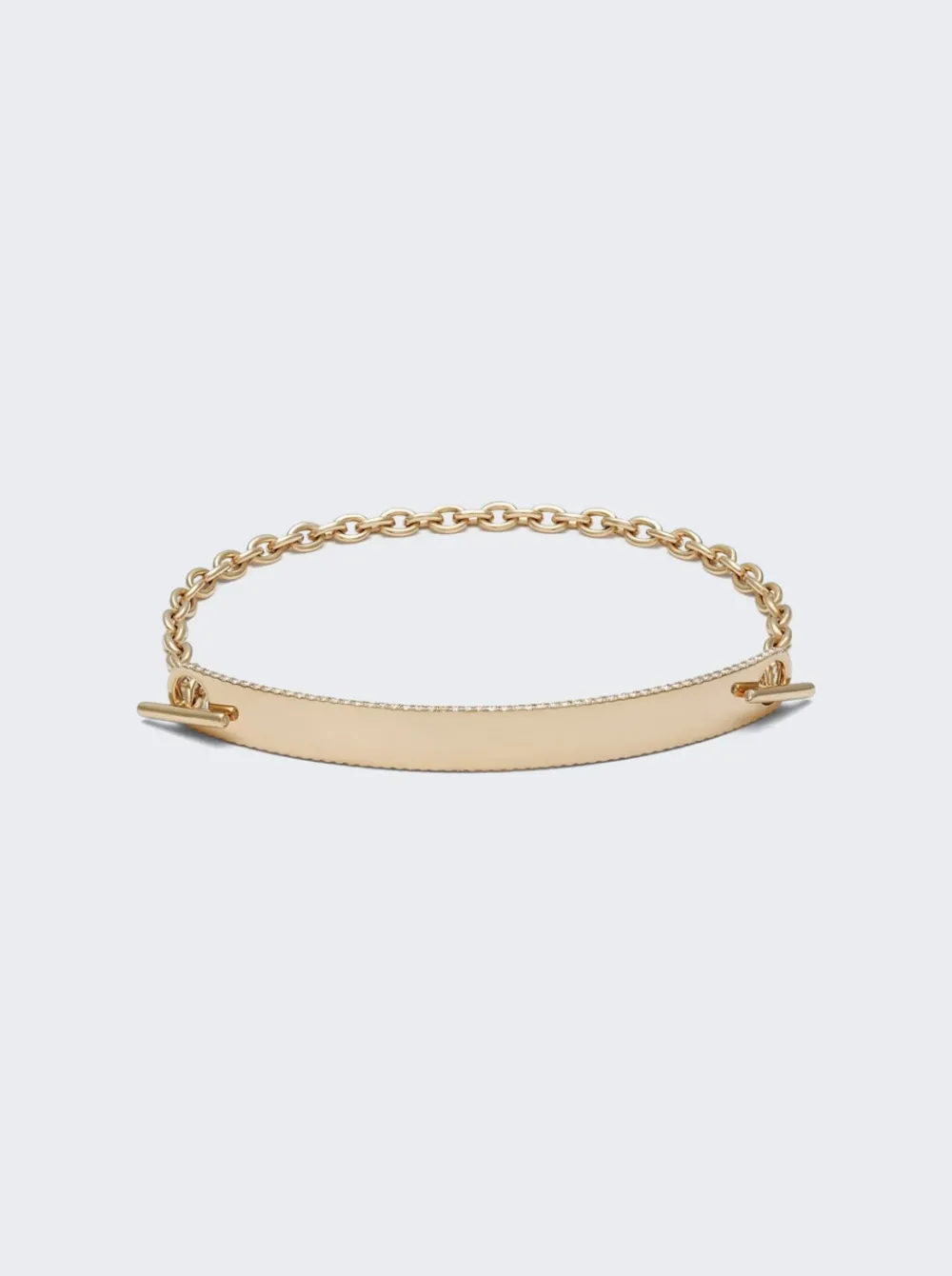 Maor White Diamond Id Bar Bracelet 18K Yellow Gold